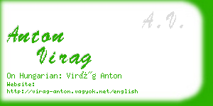 anton virag business card